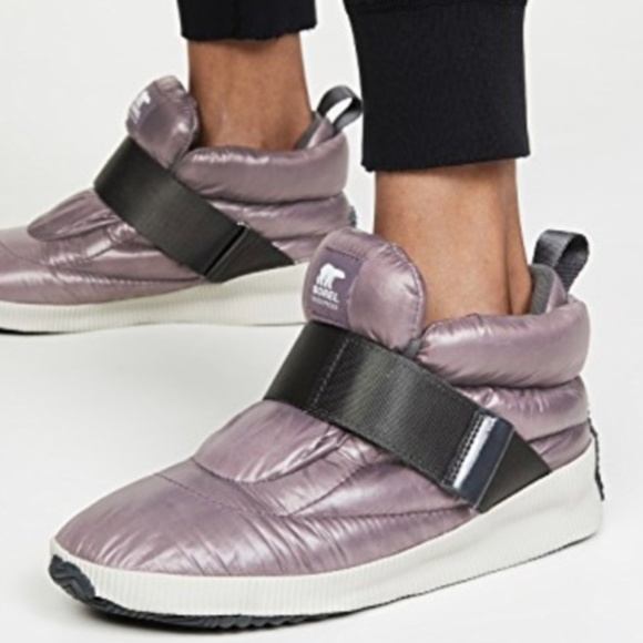 sorel out n about puffy insulated waterproof sneaker boot
